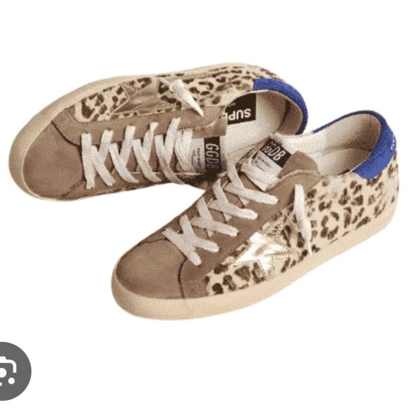Golden Goose Shoes - Golden Goose Super Star Horsey Sneakers in Blue Heel